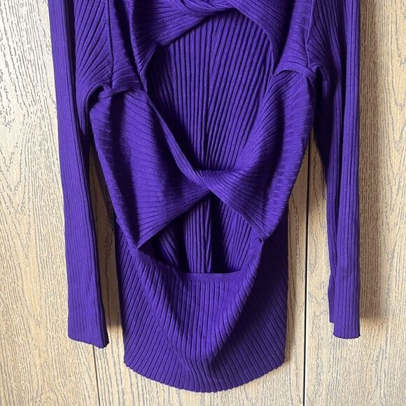 NEW Future Collective Purple Twisted Back Ribbed Sweater Size 2X - Picture 12 of 13